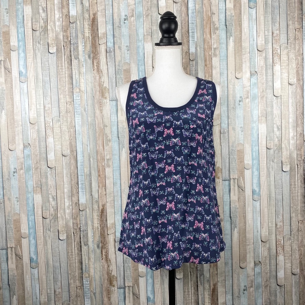 Joie S Butterfly Print Silk Alicia Blouse Tank Top